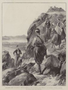La crisis oriental, el mensajero de los almirantes de la flota internacional llegando a los puestos avanzados de los insurgentes en Malaxa de William Heysham Overend