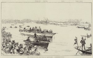 El final de la carrera de botes en Mortlake, ¡Cambridge gana! de William Heysham Overend