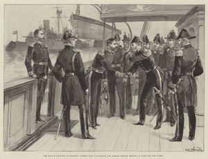 El escuadrón francés en Spithead, el almirante Lord Clanwilliam y el almirante Gervais se reúnen a bordo del Fire Queen