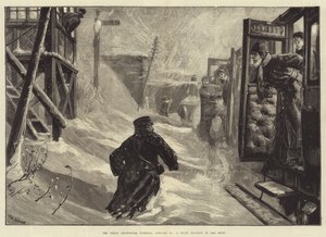 La gran tormenta de nieve, martes 18 de enero, un tren bloqueado en la nieve