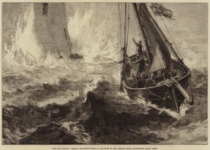 Las últimas tormentas, pasando provisiones a través del oleaje al faro de Bishop
