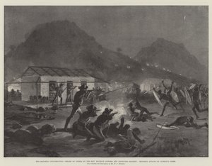 La insurrección de Matabili, alivio de Inseza por el honorable Maurice Gifford e inspector Southey, ataque de Matabili a la tienda de Cummin
