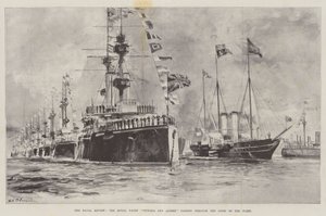 La Revista Naval, el yate real Victoria y Albert pasando por las líneas de la flota