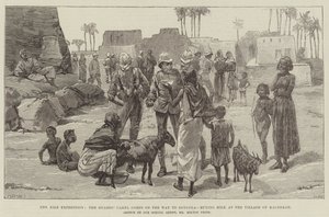La Expedición del Nilo, el Cuerpo de Camellos de la Guardia en Camino a Dongola, comprando Leche en el Pueblo de Magrekah de William Heysham Overend