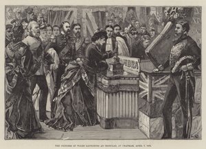 La Princesa de Gales lanzando un acorazado, en Chatham, 7 de abril de 1875