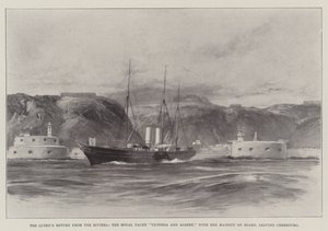 El Regreso de la Reina de la Riviera, el Yate Real Victoria y Albert, con Su Majestad a Bordo, saliendo de Cherburgo de William Heysham Overend