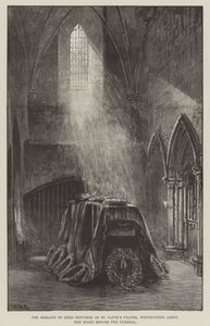 Los Restos de Lord Tennyson en la Capilla de St Faith, Abadía de Westminster, la Noche antes del Funeral