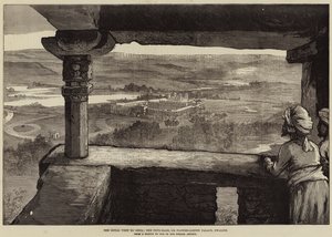 La visita real a la India, el Phul-Bagh, o Palacio del Jardín de Flores, Gwalior