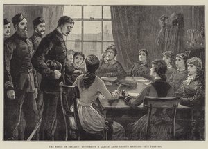 El estado de Irlanda, dispersando una reunión de la Liga de Damas