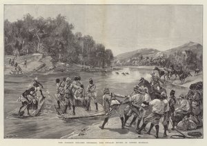 La Columna Tonhon cruzando el Río Swalei, en la Alta Birmania de William Heysham Overend
