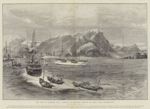 La guerra en Asia Oriental, desembarco de tropas japonesas en el promontorio de Shan Tung