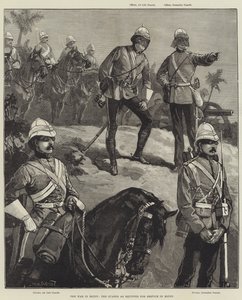 La guerra en Egipto, los guardias equipados para el servicio en Egipto