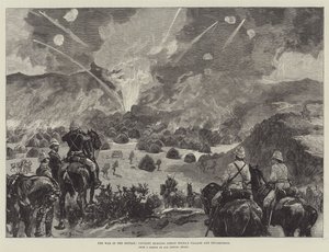 La Guerra en el Sudán, Caballería quemando la Aldea y el Campamento de Osman Digna de William Heysham Overend