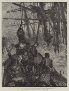 Las tormentas recientes, naufragio del Benvenue en Sandgate, rescate de la tripulación por el bote salvavidas de Sandgate, 11 de noviembre de William Heysham Overend