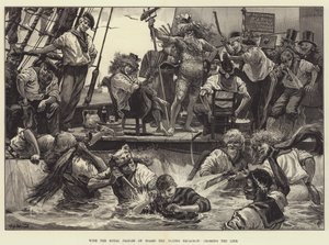 Con los príncipes reales a bordo del Escuadrón Volador, cruzando la línea de William Heysham Overend