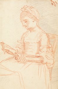 Dama sentada con libro de William Hoare