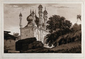 Una mezquita en Gazipoor( de William Hodges