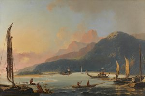 Vista de la bahía de Matavai en la isla de Otaheite [Tahití].