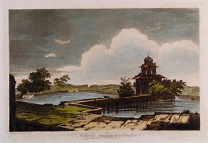 Vista de un mausoleo en Etmadpoor de William Hodges