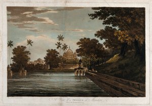 Vista de una mezquita, en Mounheer de William Hodges