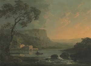 Paisaje con pescadores en un lago de William Hodges
