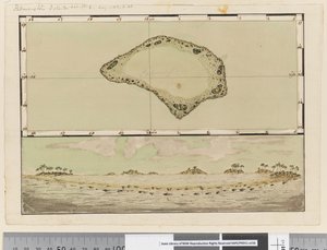 Página 25b/a Mapa y perfil de la Isla Palmerston de William Hodges