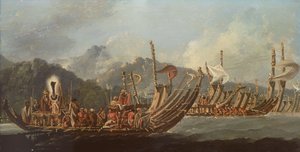 Revisión de las galeras de guerra en Tahití