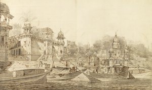 Vista de parte de la ciudad de Benarés, c.1781 de William Hodges