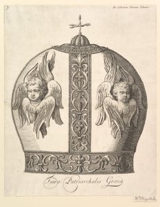 Una corona patriarcal griega - Tiara Patriarchalis Graeca Aubry de La Mottrayes Travels de William Hogarth