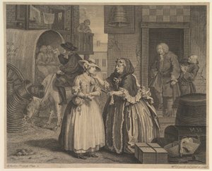 El progreso de una prostituta, Placa 1, antes de abril de 1732 de William Hogarth
