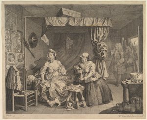 La carrera de una prostituta, lámina 3 de William Hogarth