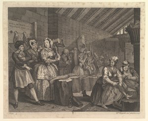 El Progreso de una Prostituta, Placa 4, abril 1732 de William Hogarth