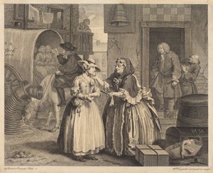 La carrera de una prostituta: lámina 1 de William Hogarth
