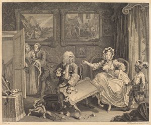 El progreso de una prostituta: pl.2 de William Hogarth