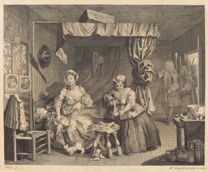El progreso de una ramera: pl.3 de William Hogarth
