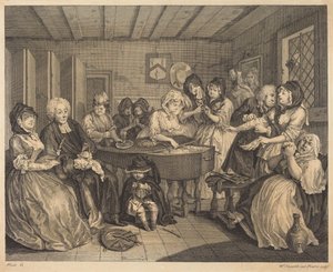 La carrera de una prostituta: lámina 6 de William Hogarth