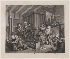 El progreso de una ramera, lámina 5 de William Hogarth