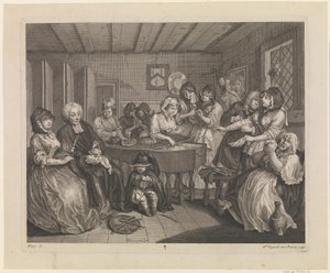 El progreso de una ramera, lámina 6 de William Hogarth