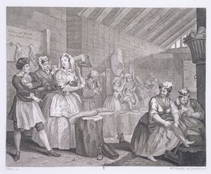 El progreso de una ramera, lámina IV, de 