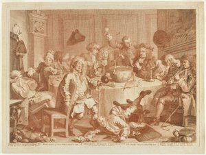 Una Conversación Moderna a Medianoche de William Hogarth
