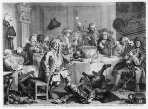 Una conversación moderna a medianoche de William Hogarth