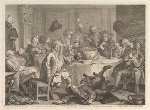 Una conversación moderna a medianoche de William Hogarth