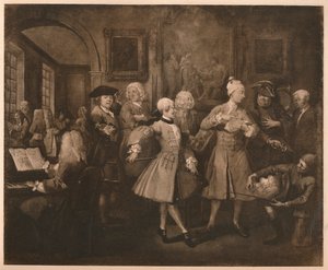 El progreso de un libertino - 2: La levée, 1733 de William Hogarth