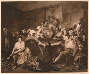 El Progreso del Libertino - 3: La Orgía, 1733 de William Hogarth