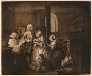 El progreso de un libertino - 5: Se casa, 1733 de William Hogarth