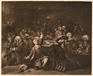 El progreso de un libertino - 6: La casa de juego, 1733 de William Hogarth