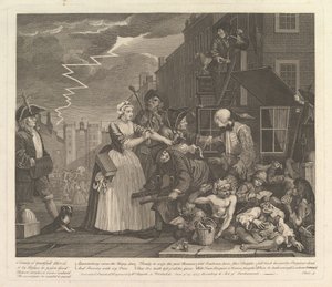 El progreso de un libertino, Placa 4 de William Hogarth