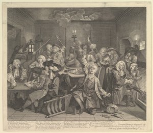 El Progreso de un Libertino, Placa 6, 25 de junio de 1735 de William Hogarth