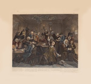 El progreso de un libertino, Placa 6: Escena en una casa de juego, ca. 1735 de William Hogarth