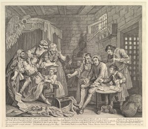 El progreso de un libertino, Placa 7, 25 de junio de 1735 de William Hogarth